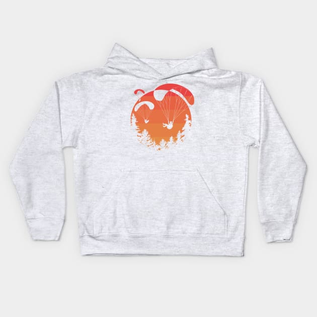 Paragliding Gaggle Kids Hoodie by TheWanderingFools